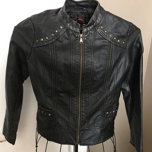 Giacca brown faux leather retro look jacket